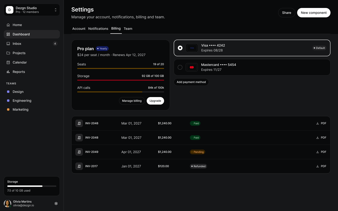 Billing — Dezgn DS block